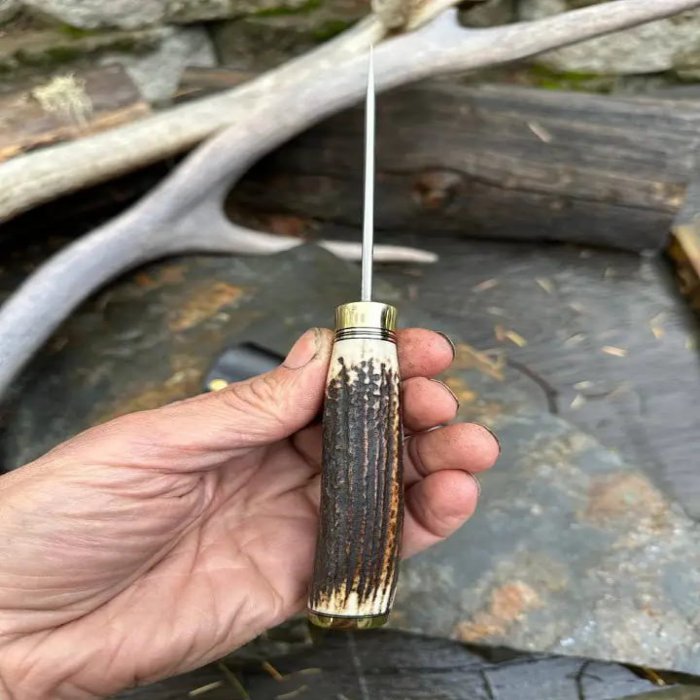 Handmade D2 Full Tang Razor Sharp Skinning Knife Hand Forged Outdoor Camping Hunting Knife