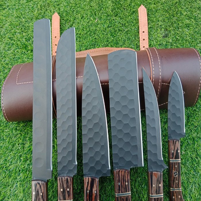 Hand Forged 6 pcs Steel Chef Set, Handmade Kitchen knife, Chef knives, Kitchen knives