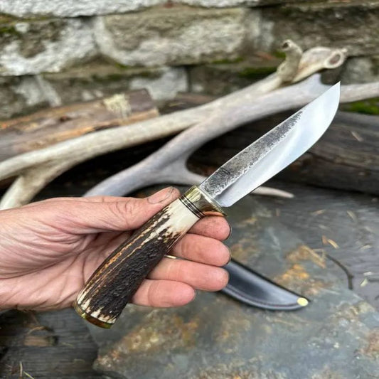 Handmade D2 Full Tang Razor Sharp Skinning Knife Hand Forged Outdoor Camping Hunting Knife