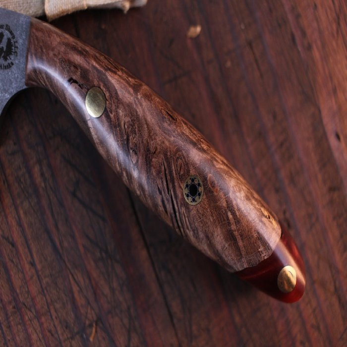 Sharp Trapper 3.75" Custom Game Knife / Stabilized Maple Burl