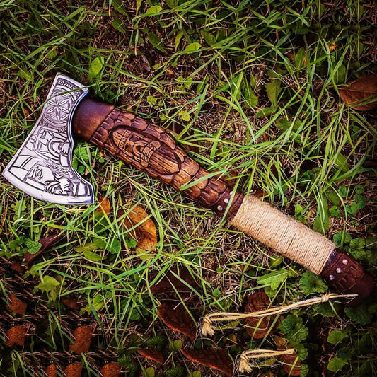 Ragnar's Viking Hand Forged Axe Perfect Gift For Adventurers