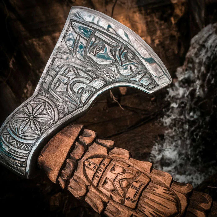 Ragnar's Viking Hand Forged Axe Perfect Gift For Adventurers