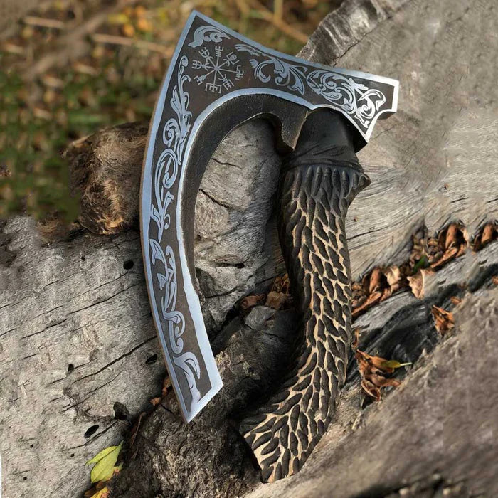 Hand forged Viking Pizza Axe Pizza Cutter Birthday Gift