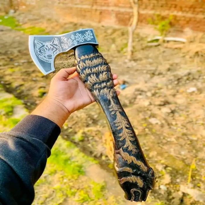 Hand Forged Vintage Axe Birthday Gift With Leather Case