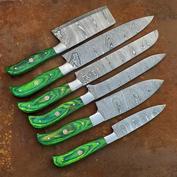 Hand Forged Damascus Chef Set, Handmade Kitchen knife, Cooking knife, Kitchen knives, Anniversary & Birthday gift
