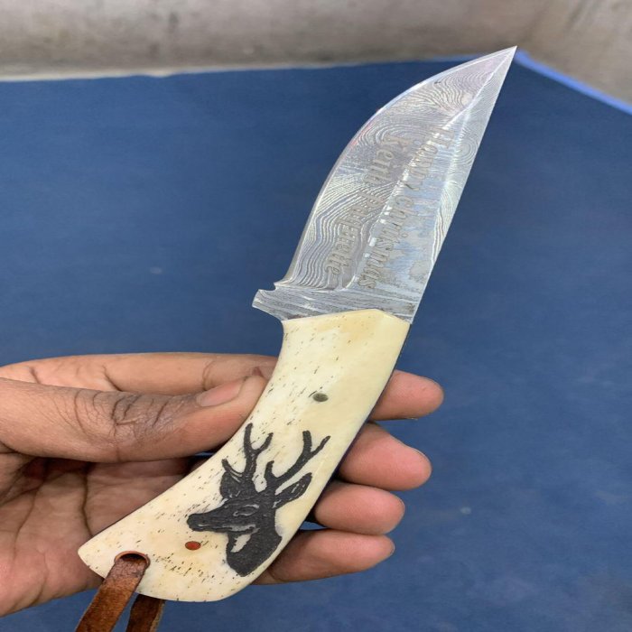 Beautiful Custom Handmade Damascus Steel skinning knife full tang Damascus gift personlized gift ideas gift marriage gift birthday
