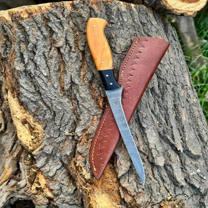 Handmade Damascus Fillet Knife – Flexible Chef & Fishing Knife