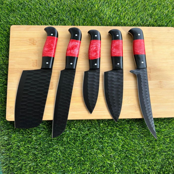 Hand Forged High Carbon Steel  Chef Knife Set -5 piece Kitchen Set