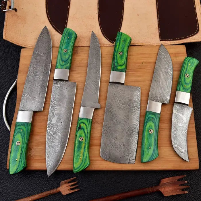 Handmade Kitchen Knife Set With Leather Bag Perfect Gift For Him