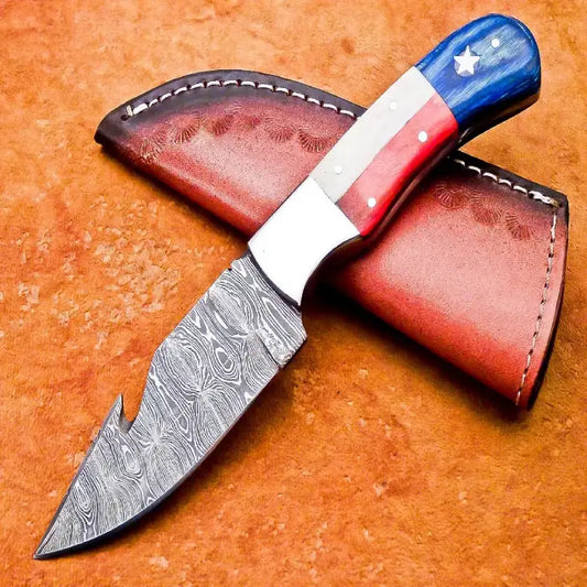 CUSTOM HANDMADE DAMASCUS STEEL BLADE, CAMPING HUNTING KNIFE