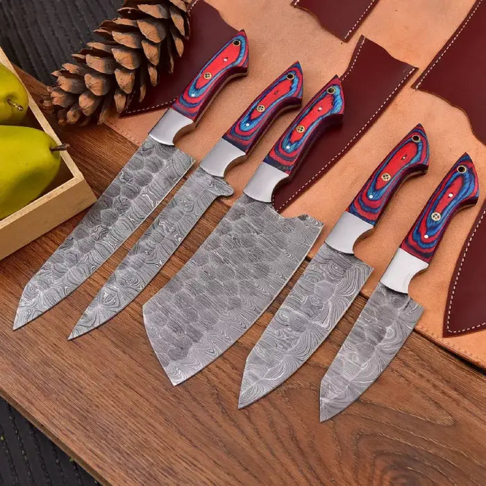 Ladies Kitchen Knife Steel Chef Knife Kitchen Knife Set with Leather Bag